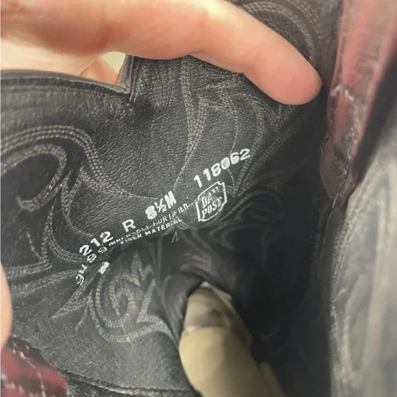 VTG Dan Post Burgundy Leather Cowboy Western Boots Men’s Size 8.5 - Picture 5 of 7